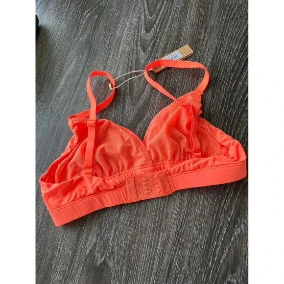 SKIMS Everyday Bralette in‎ Neon Orange Traingle XXS Womens New Solid Adjustable - Picture 4 of 7